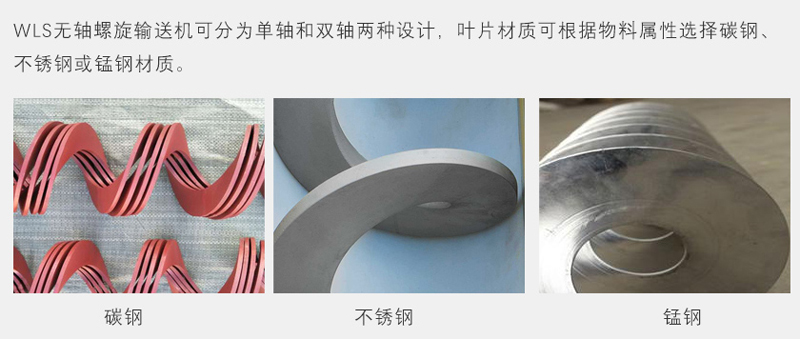 無軸螺旋輸送機(jī)葉片材質(zhì)